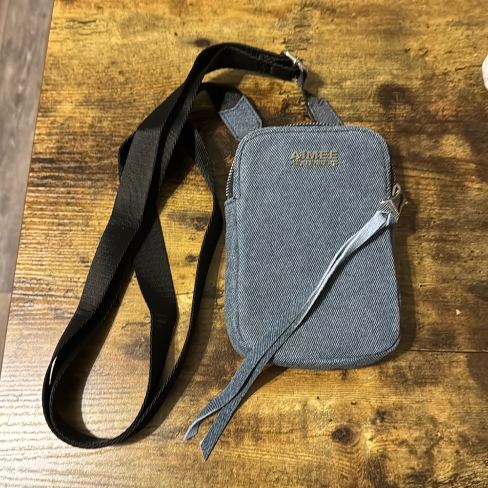 NEW Aimee Kestenberg Blue Denim Leather Mini Crossbody Purse